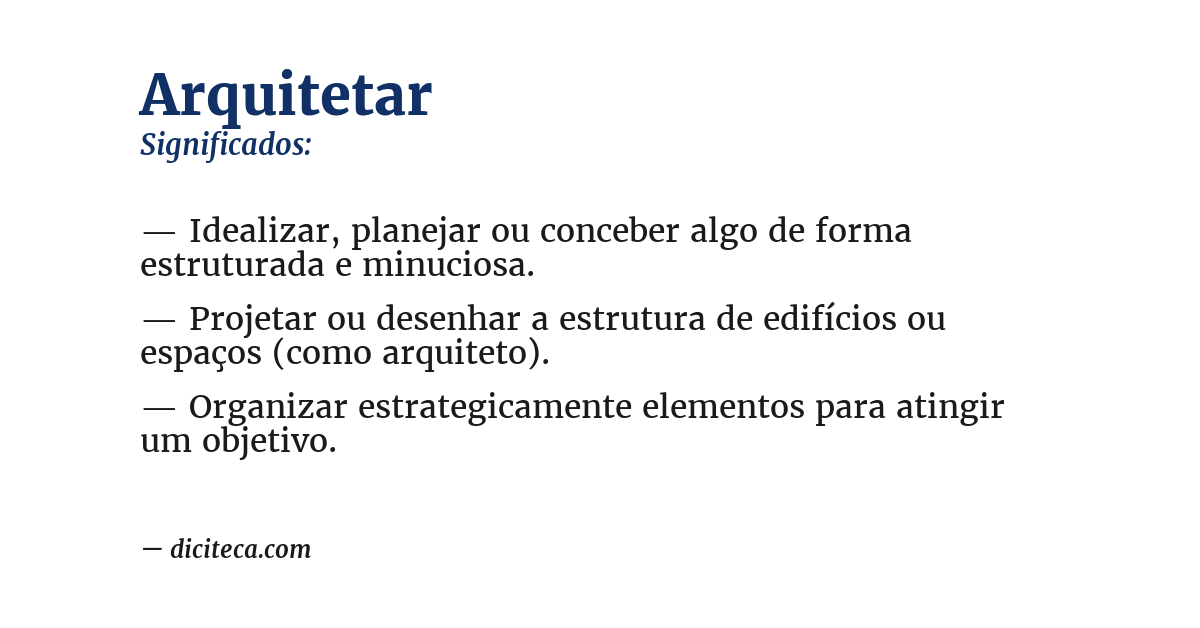 Significado de arquitetar
