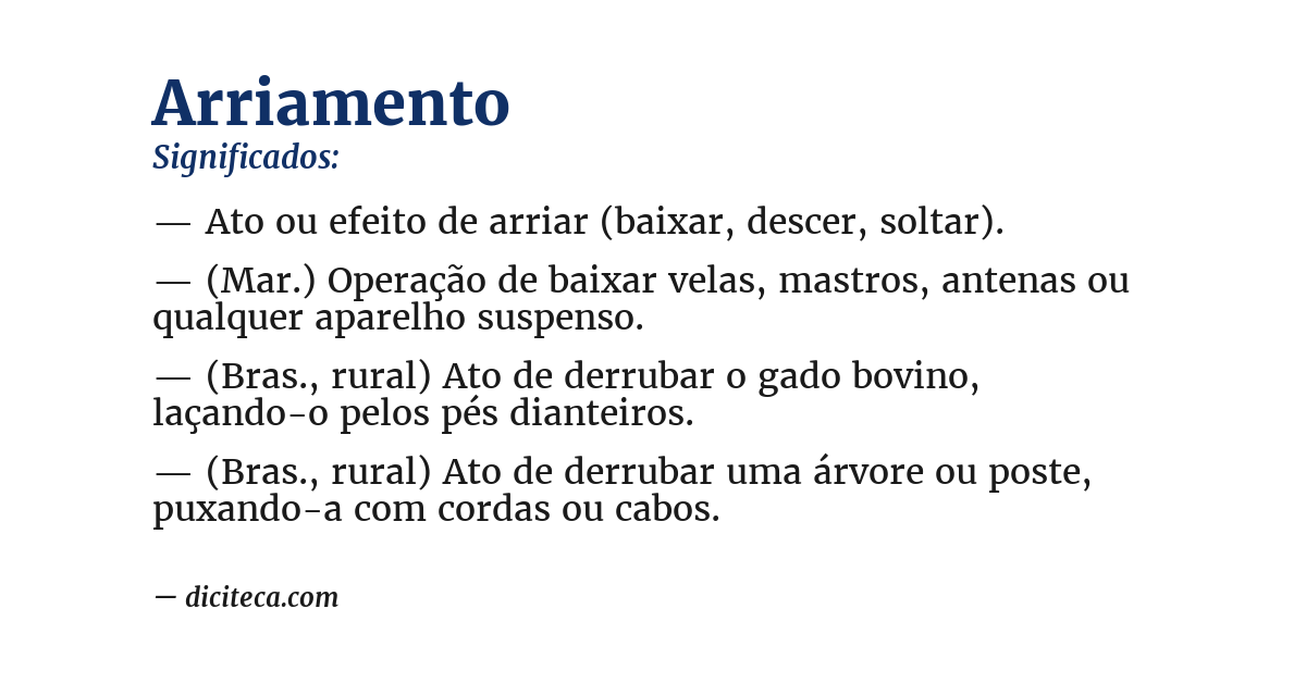 Significado de arriamento