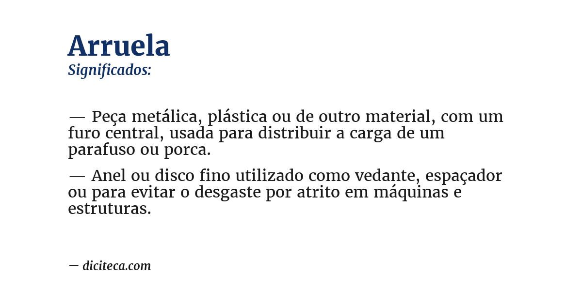 Significado de arruela