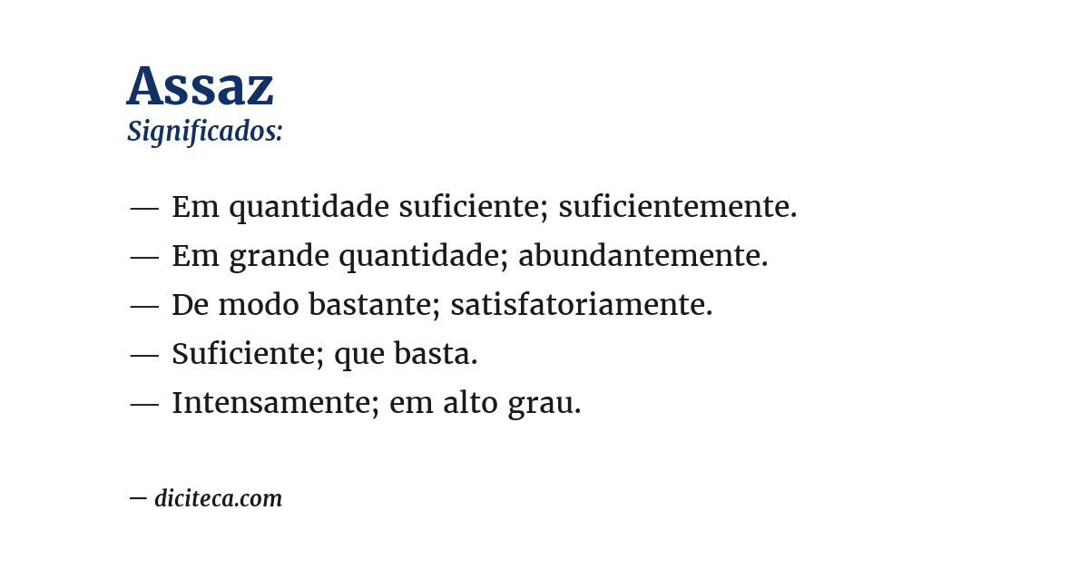 Significado de assaz