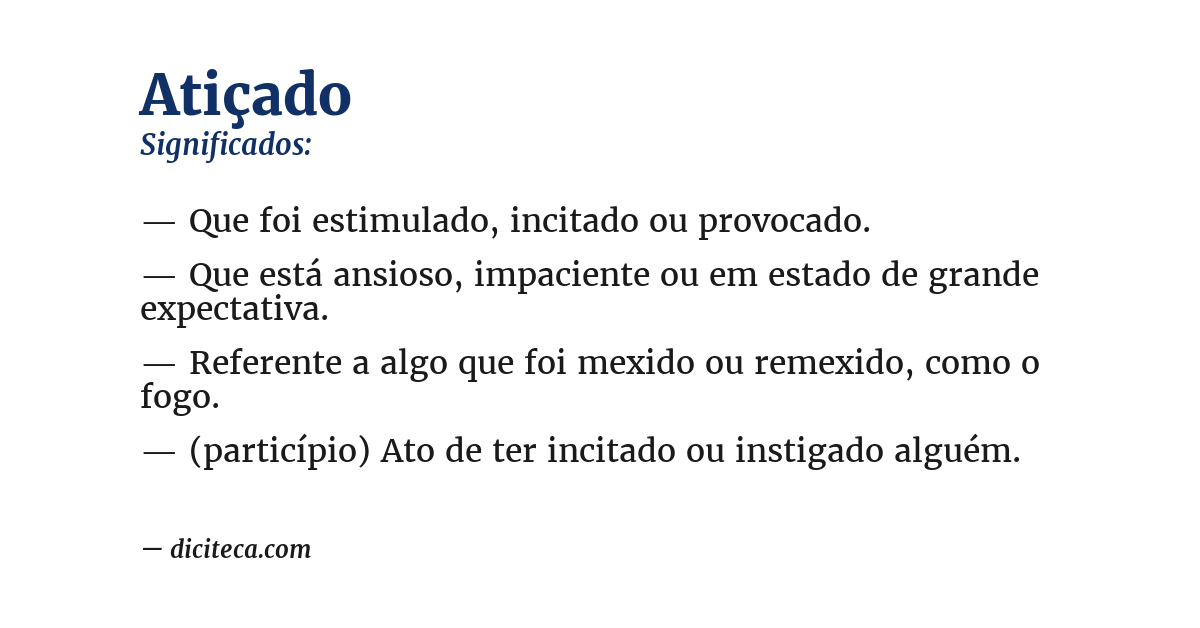 Significado de atiçado