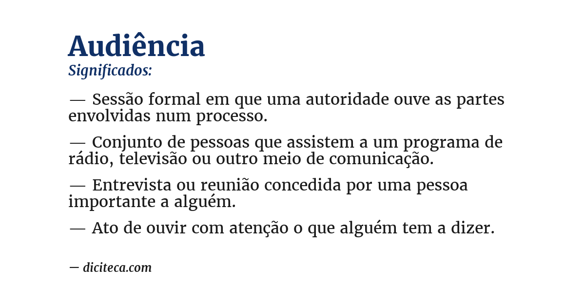 Significado de audiência
