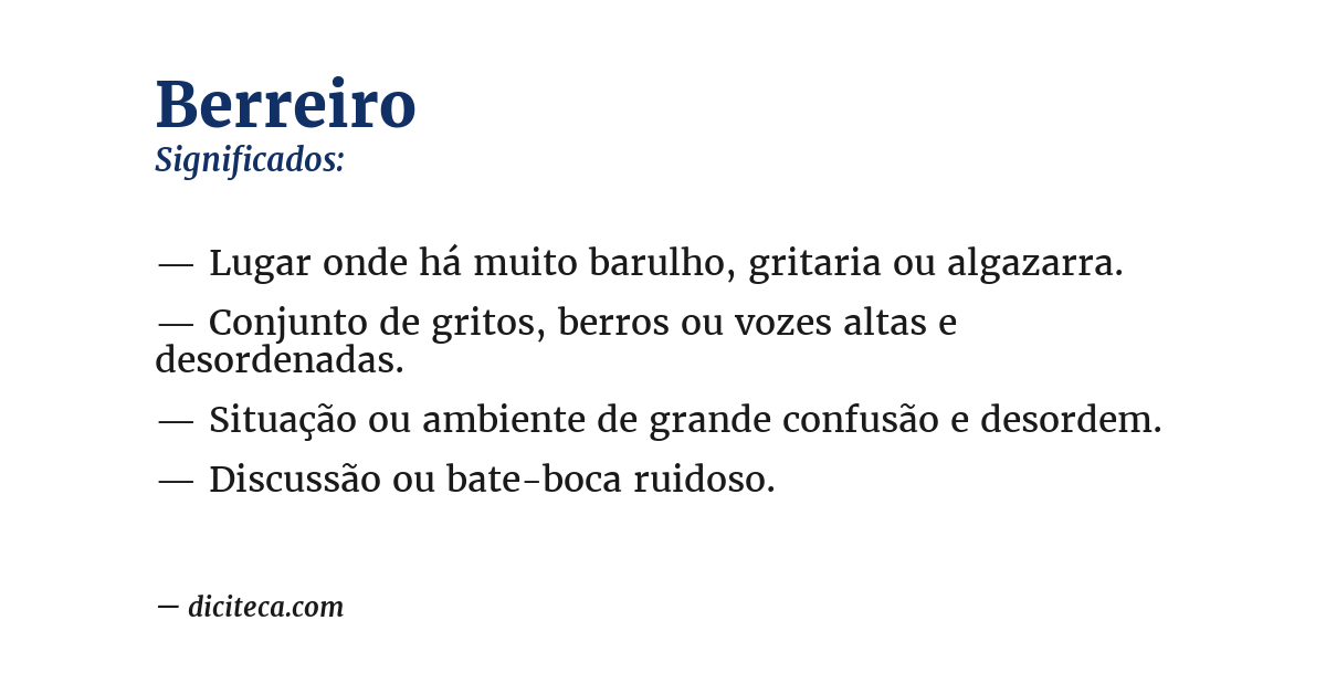 Significado de berreiro