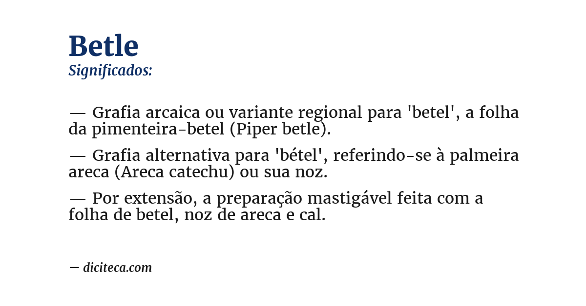Significado de betle