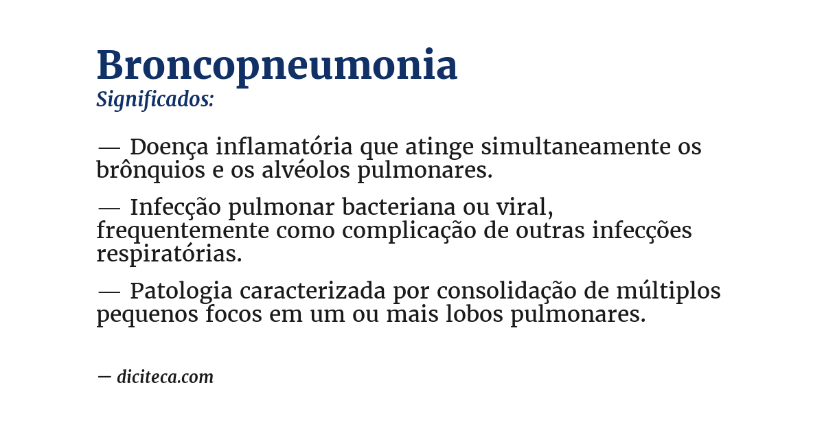 Significado de broncopneumonia