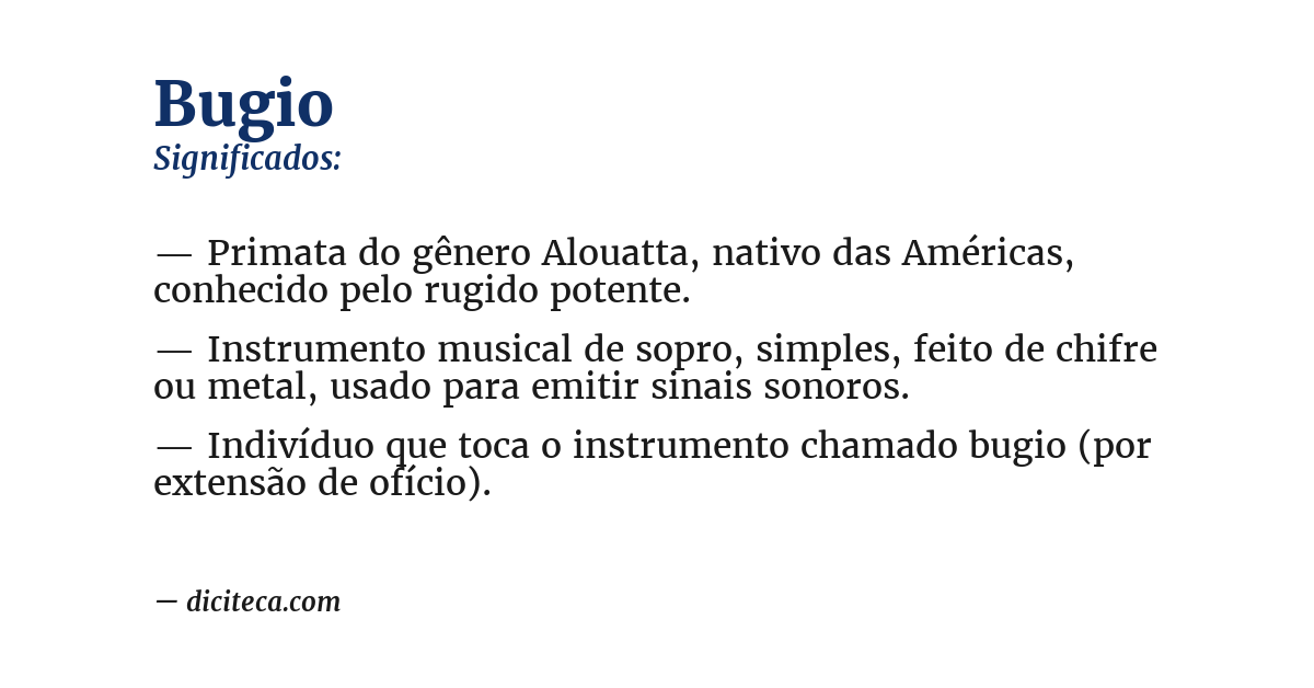 Significado de bugio