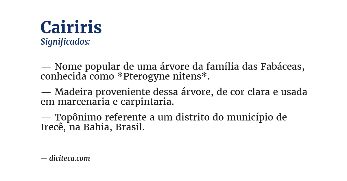 Significado de cairiris