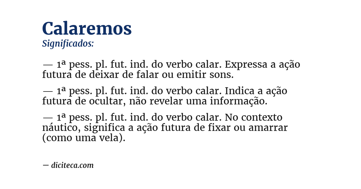 Significado de calaremos