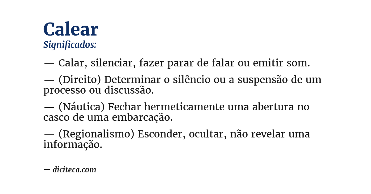 Significado de calear