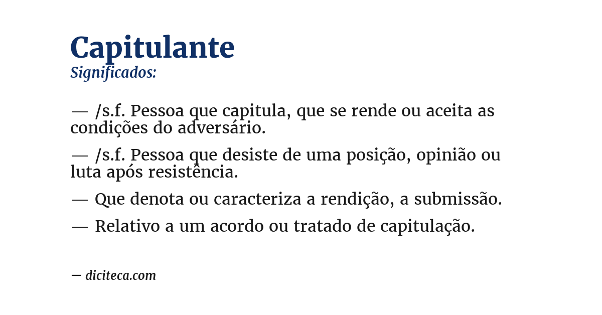 Significado de capitulante