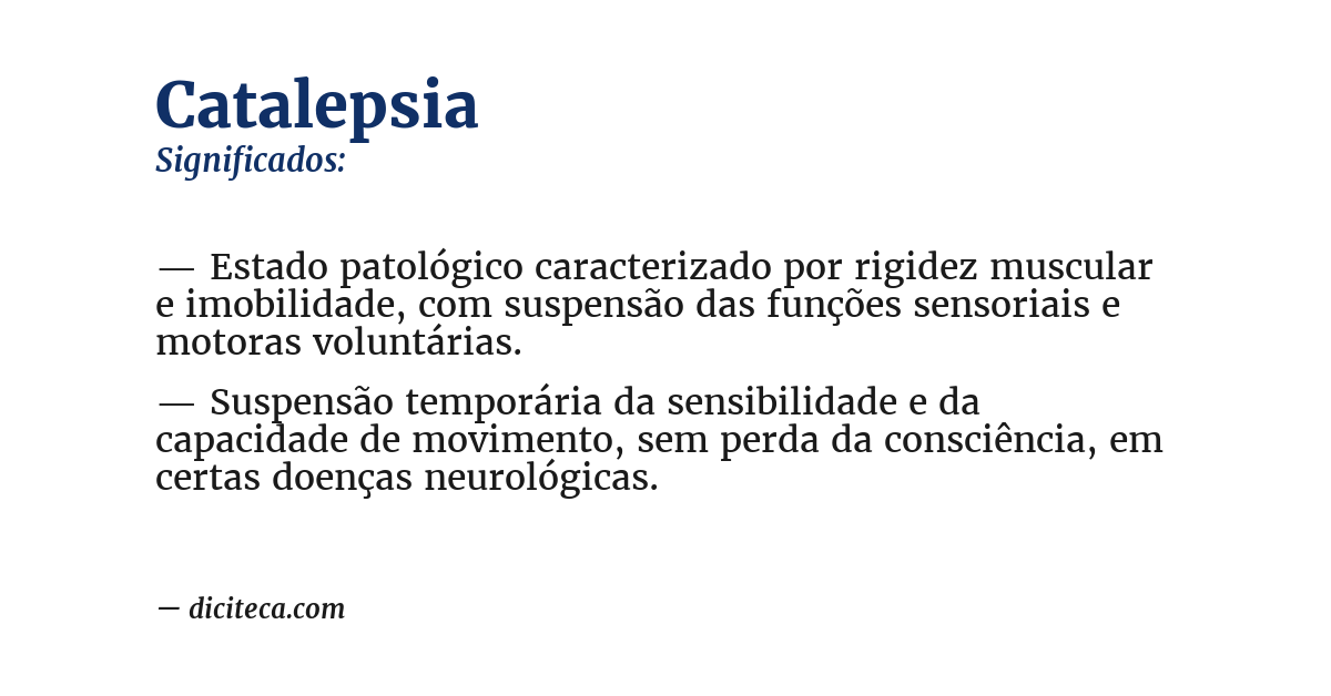 Significado de catalepsia