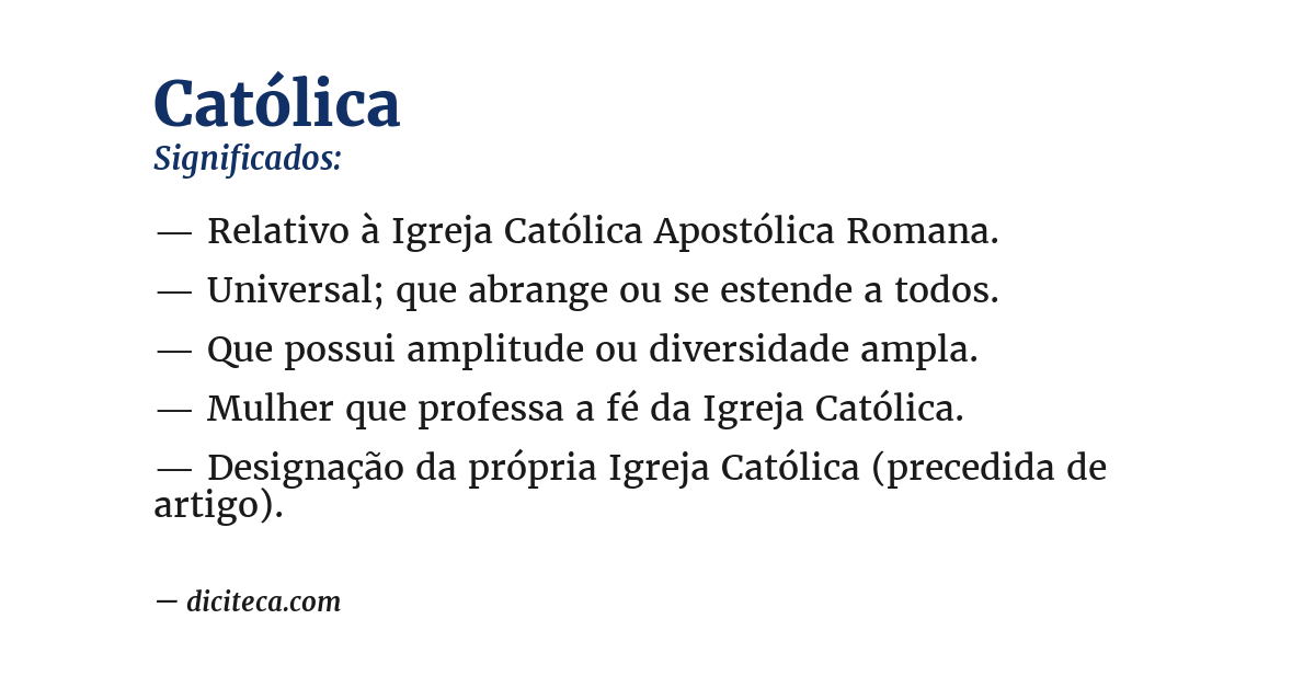 Significado de católica