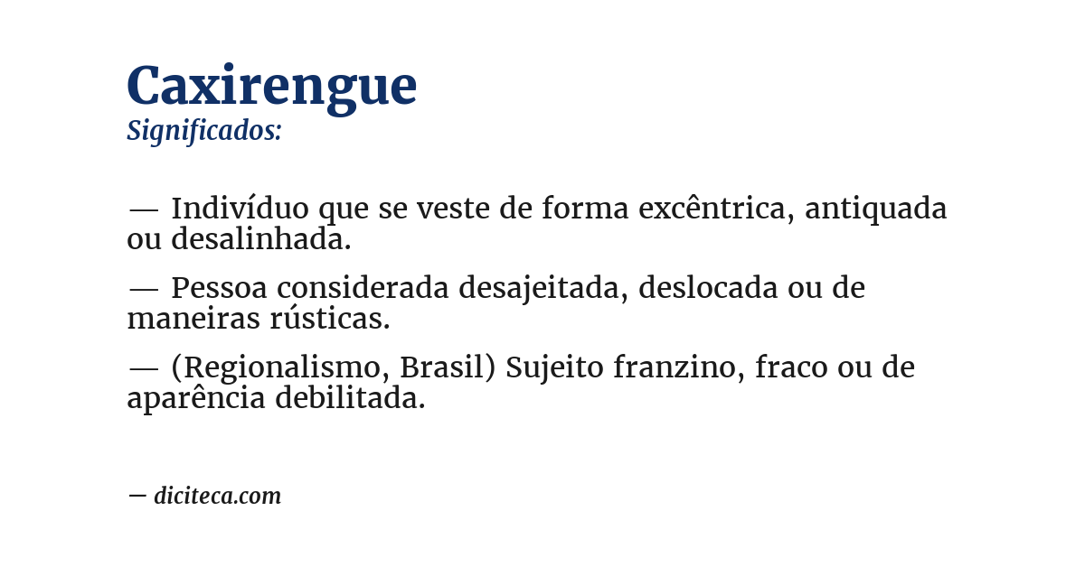 Significado de caxirengue