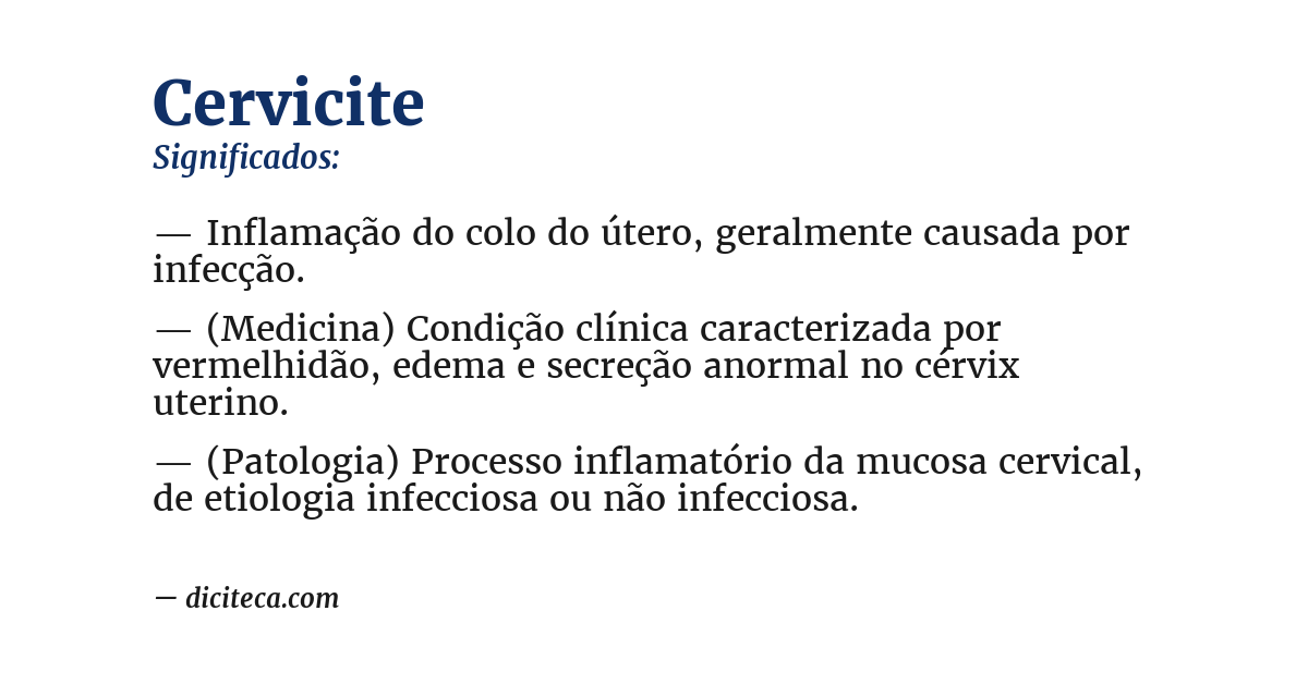 Significado de cervicite