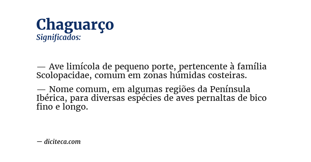 Significado de chaguarço