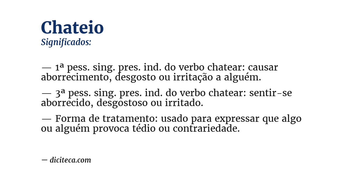 Significado de chateio