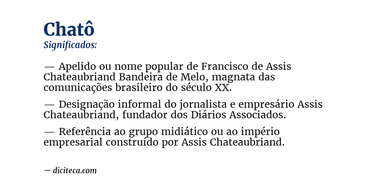 Significado de chatô
