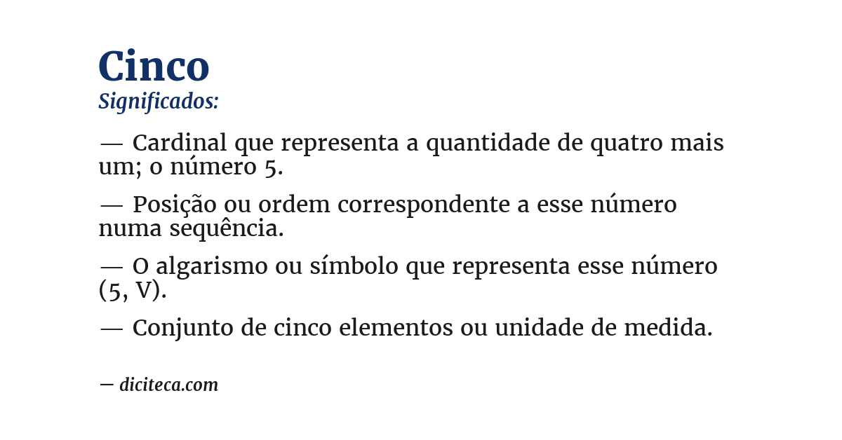 Significado de cinco