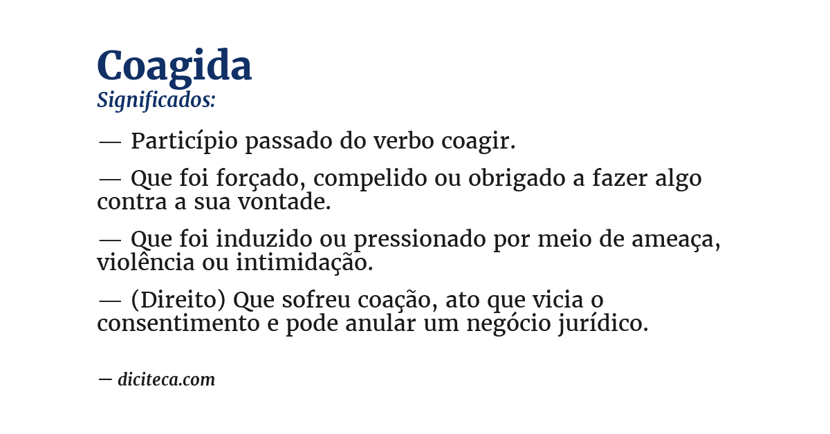 Significado de coagida
