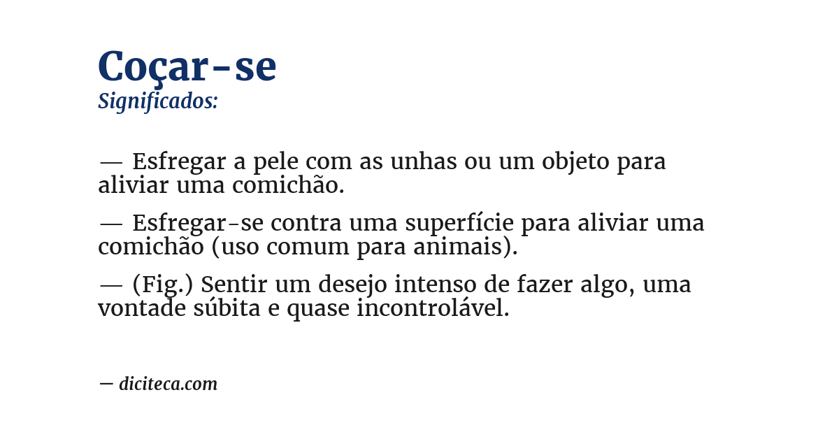 Significado de coçar-se