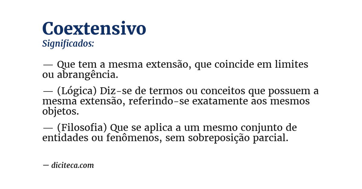 Significado de coextensivo
