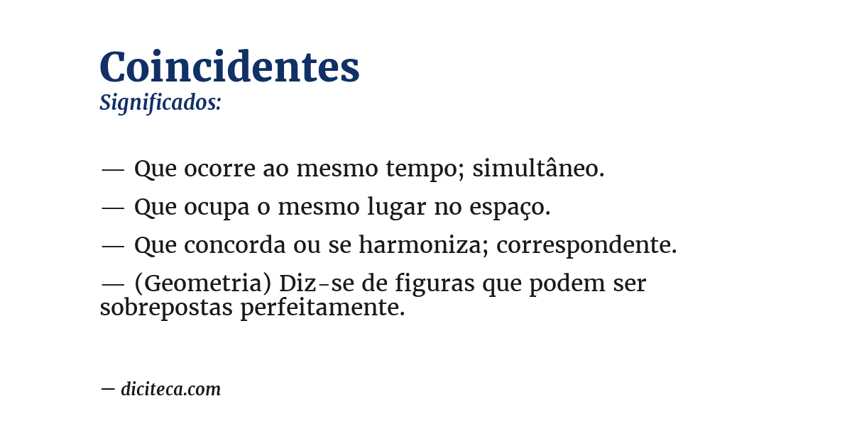 Significado de coincidentes