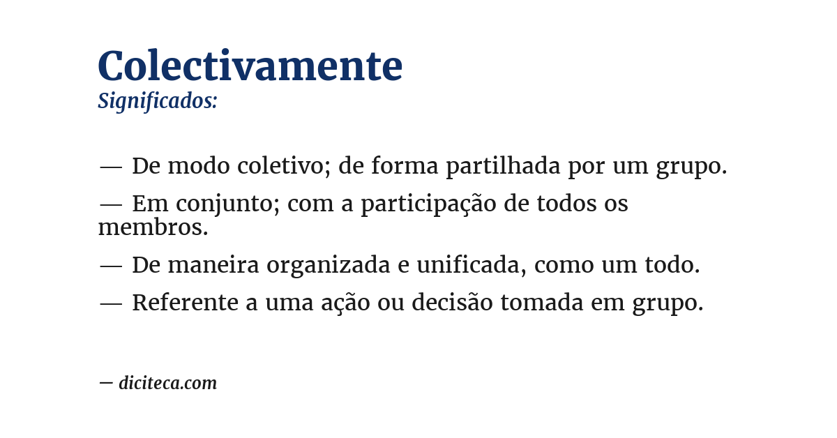 Significado de colectivamente