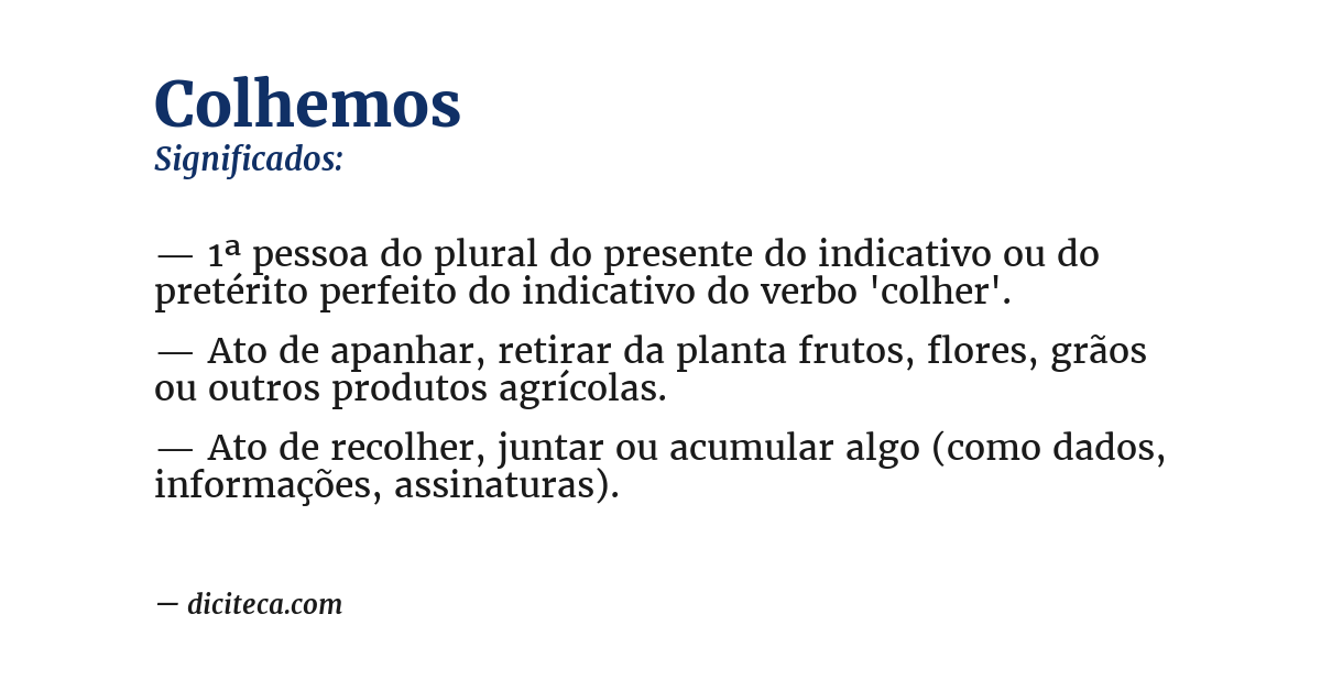 Significado de colhemos