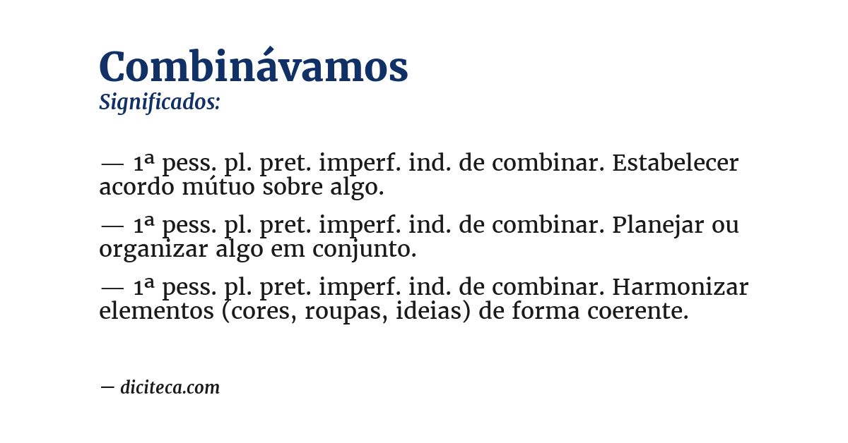 Significado de combinávamos