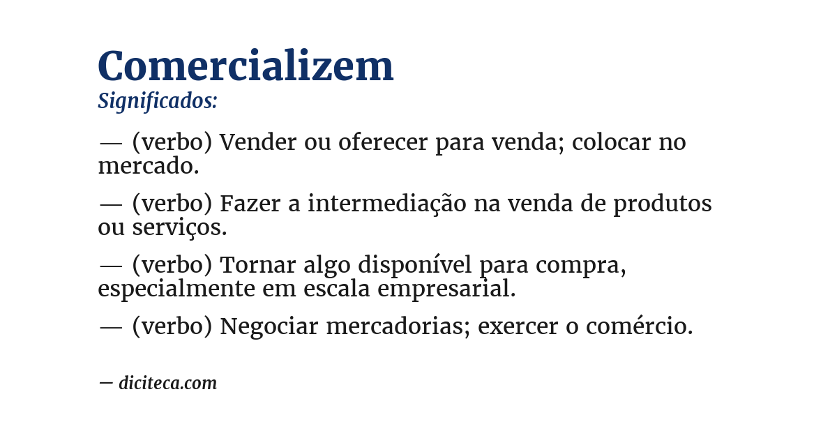 Significado de comercializem
