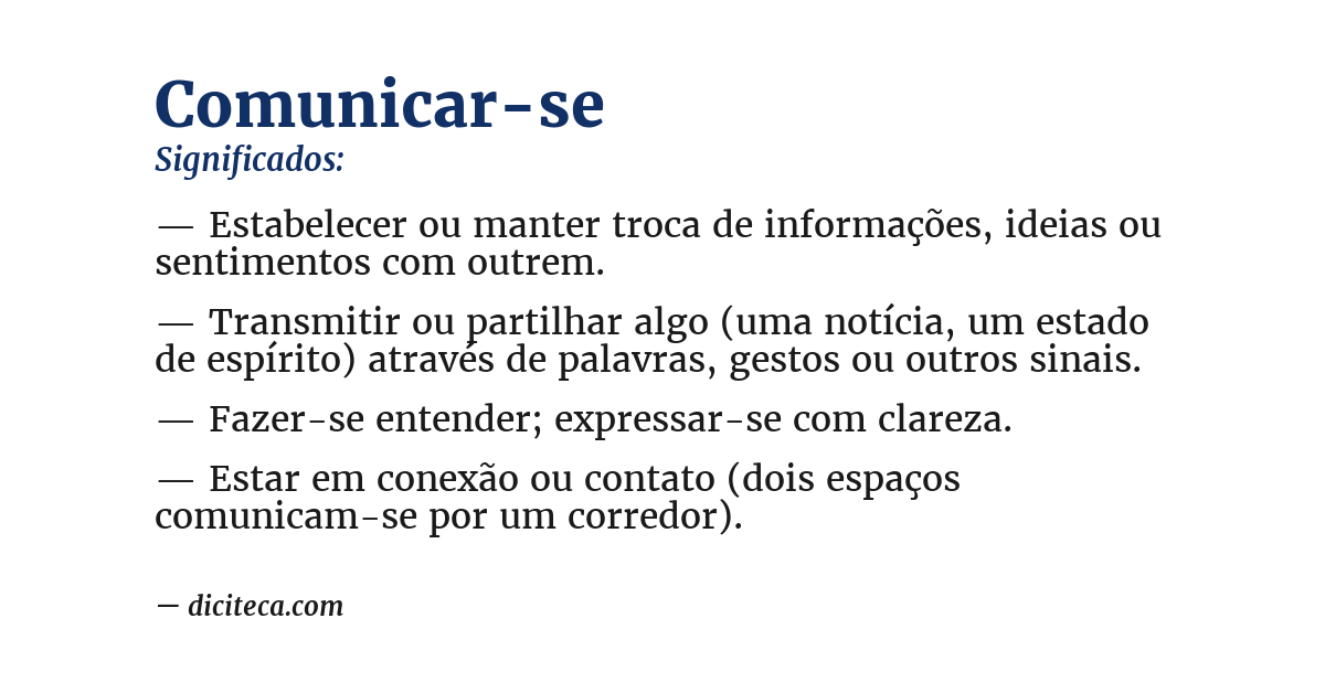 Significado de comunicar-se