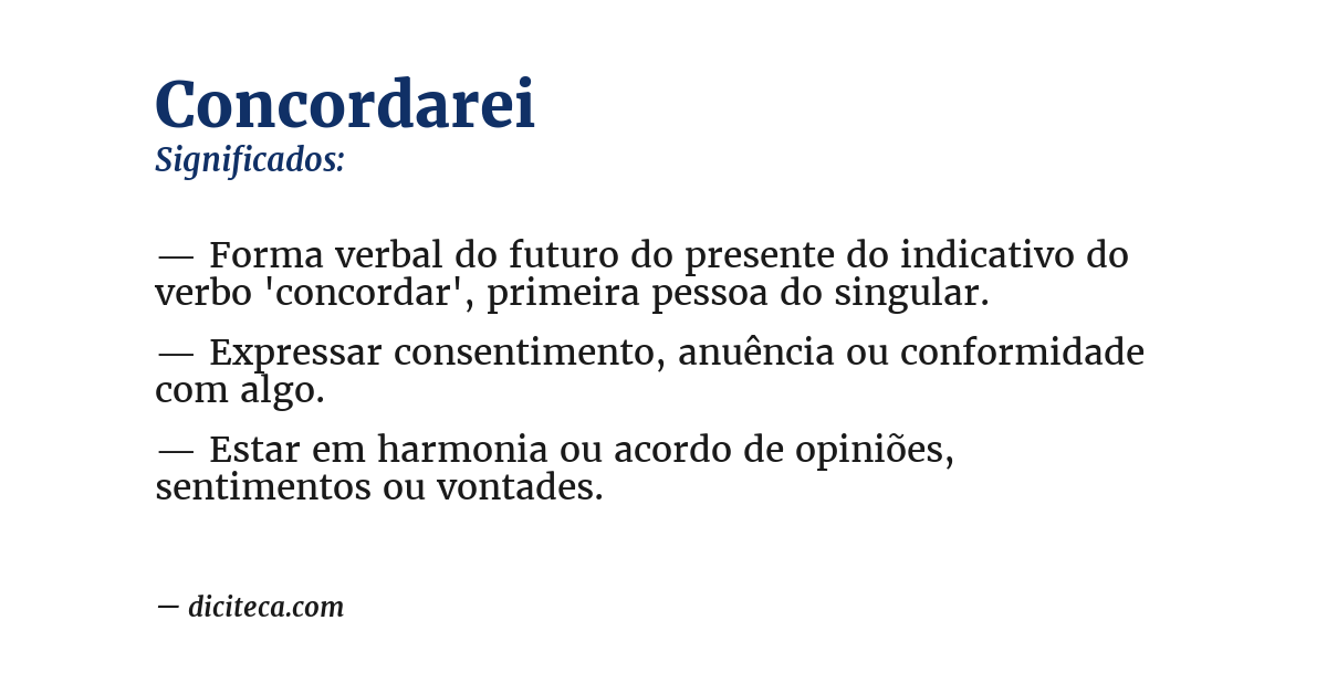Significado de concordarei