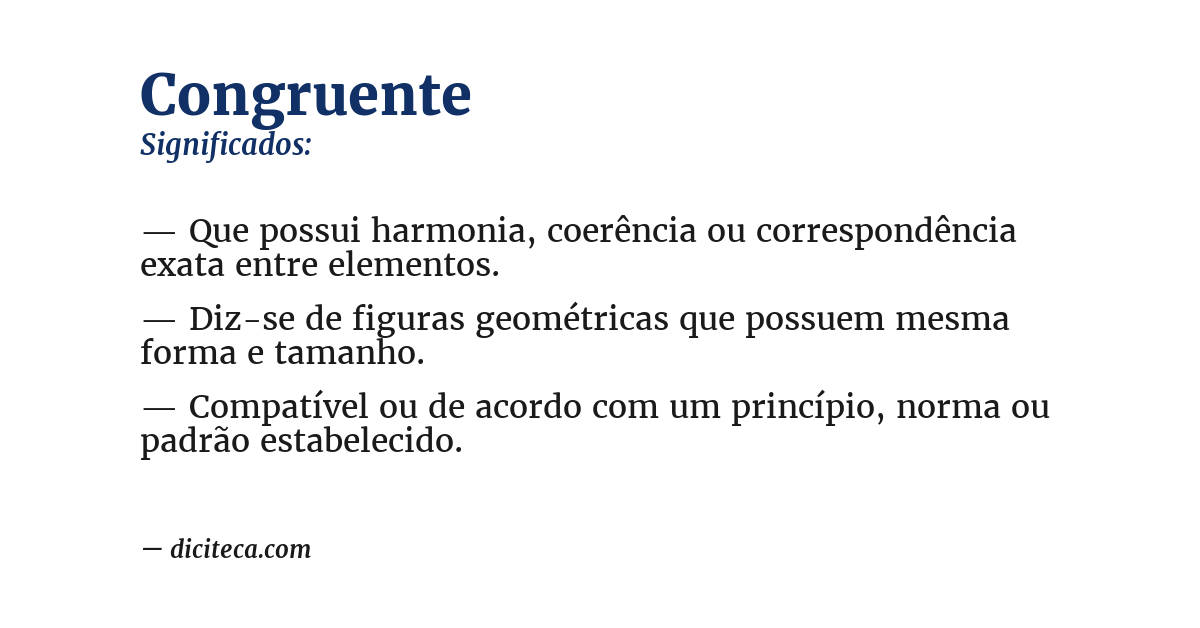 Significado de congruente