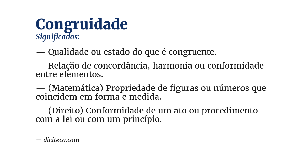 Significado de congruidade