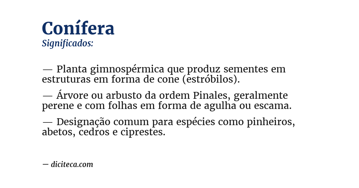 Significado de conífera