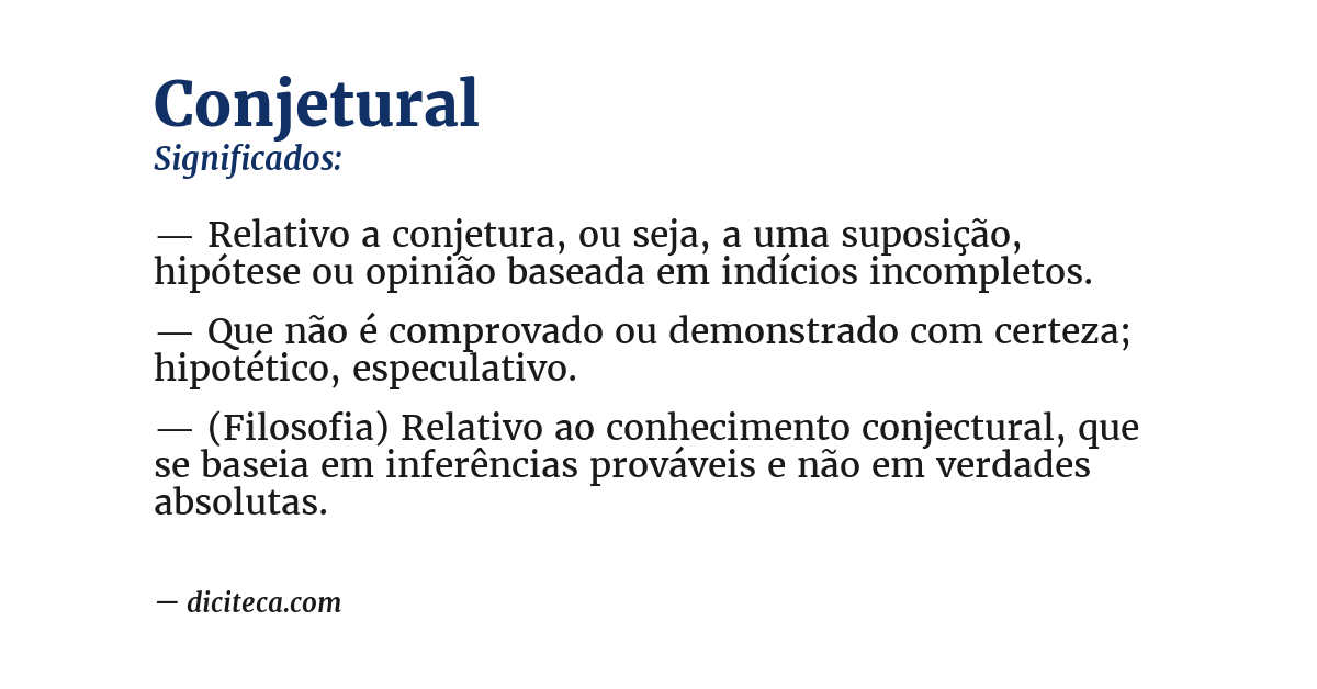 Significado de conjetural