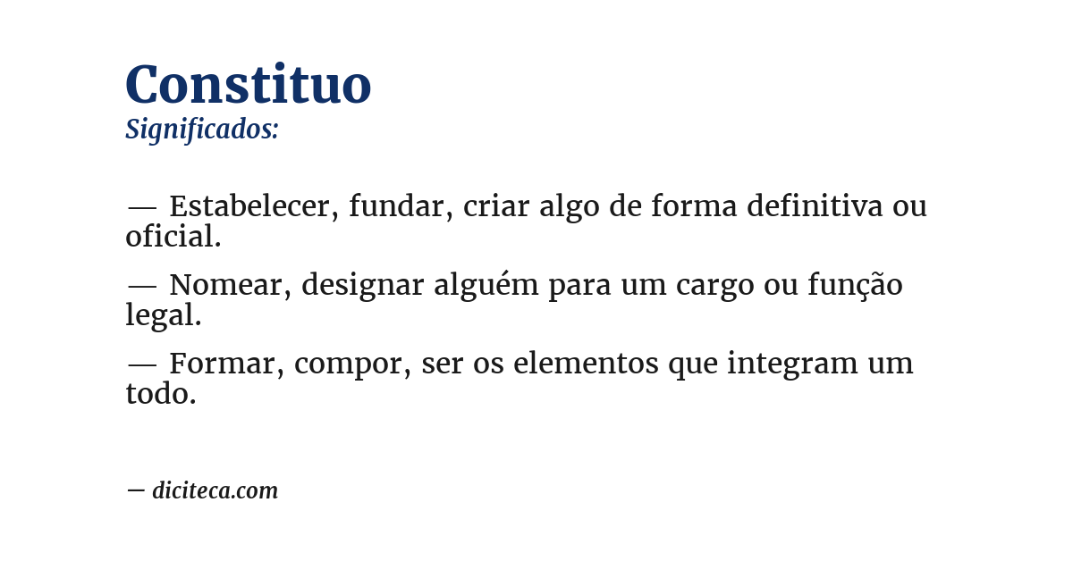 Significado de constituo