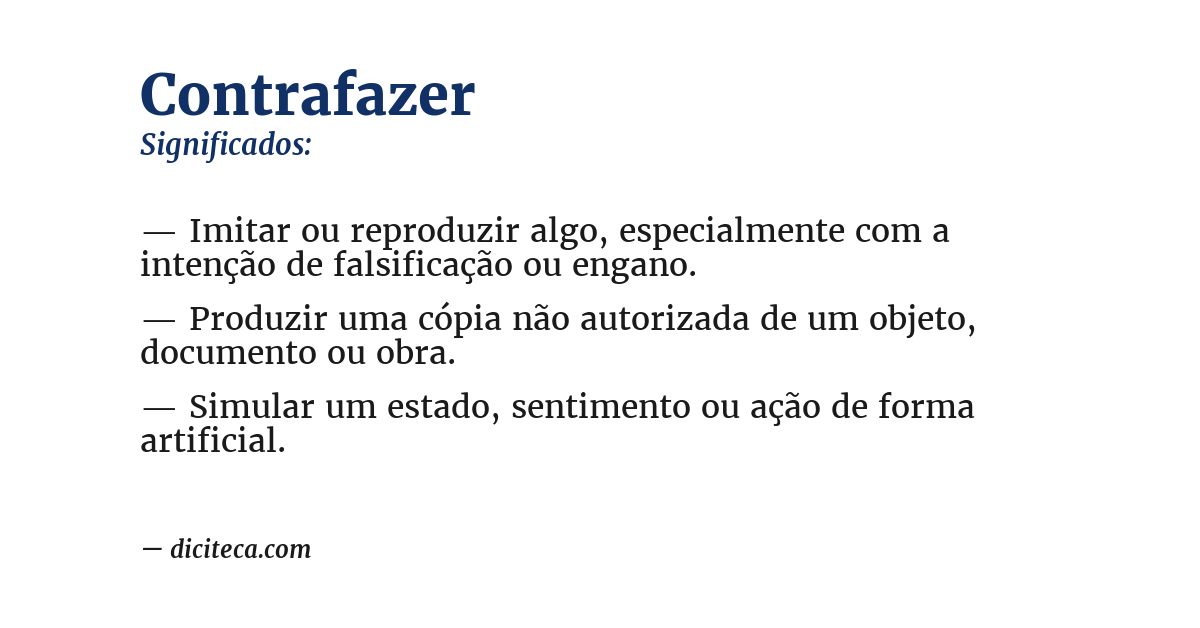 Significado de contrafazer