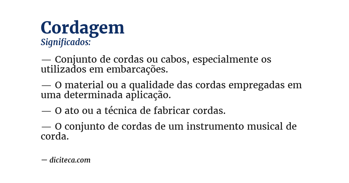 Significado de cordagem