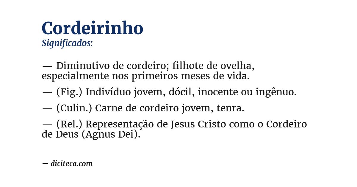 Significado de cordeirinho