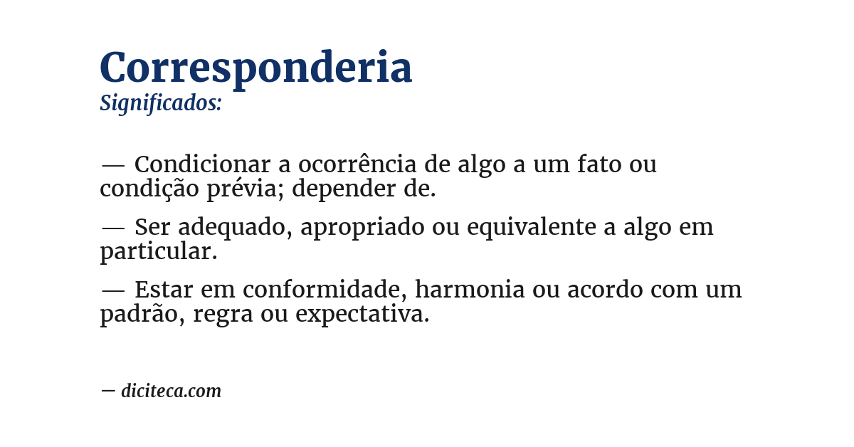 Significado de corresponderia