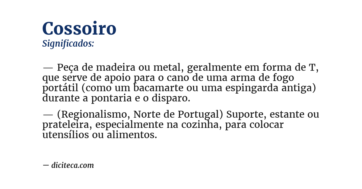 Significado de cossoiro