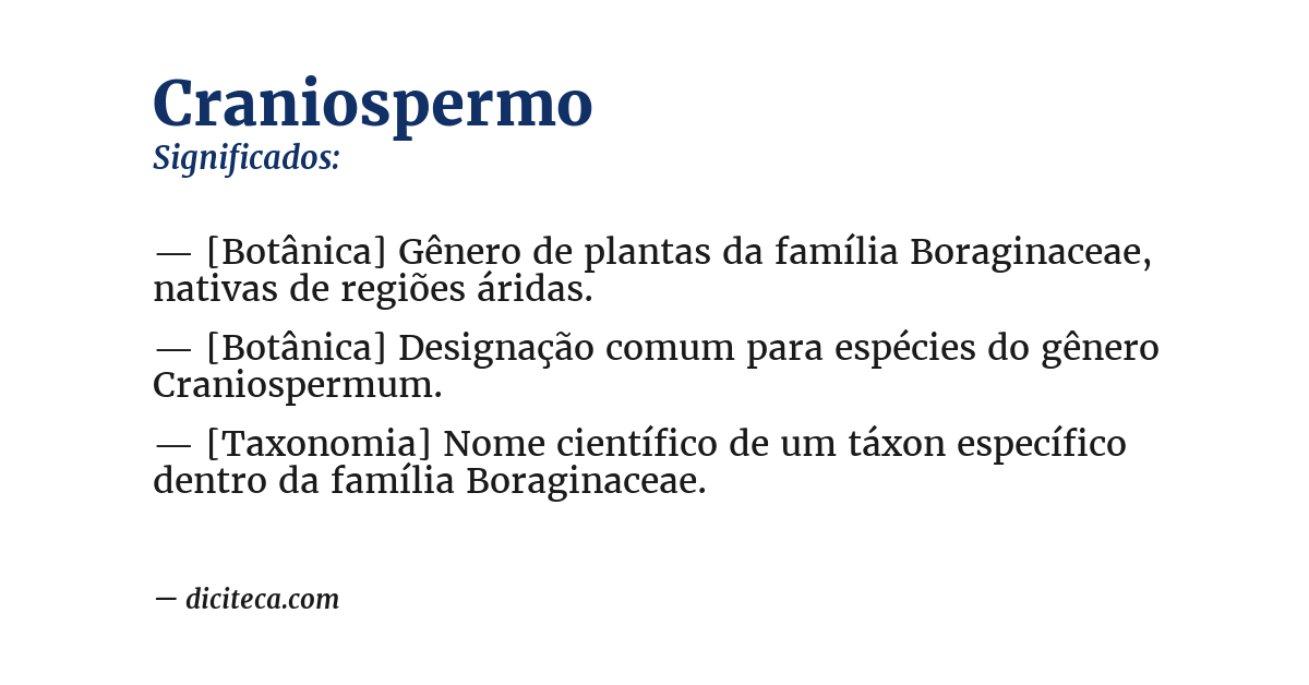 Significado de craniospermo