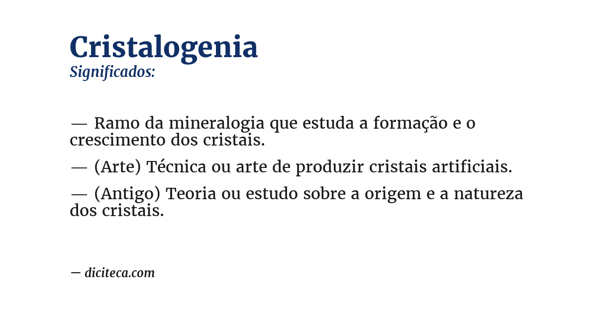 Significado de cristalogenia