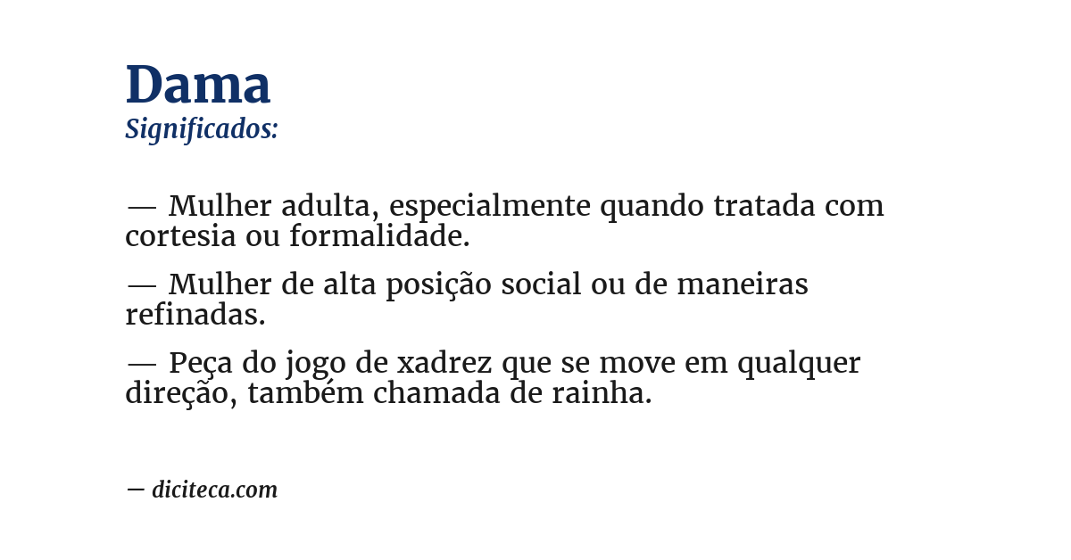Significado de dama