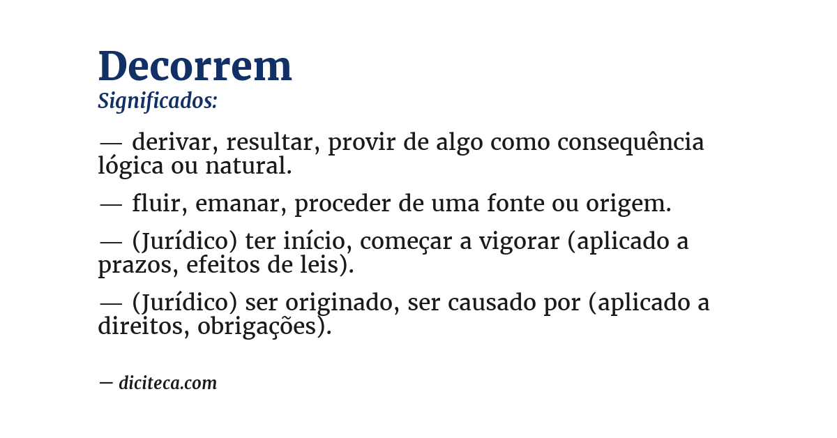 Significado de decorrem
