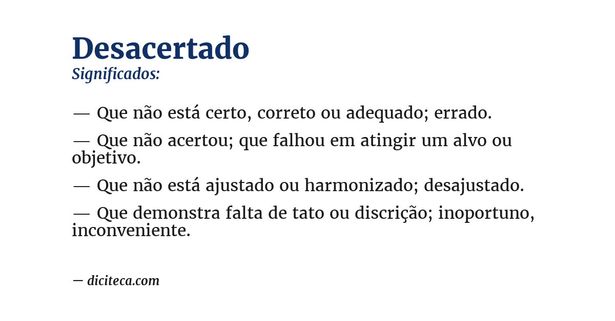 Significado de desacertado