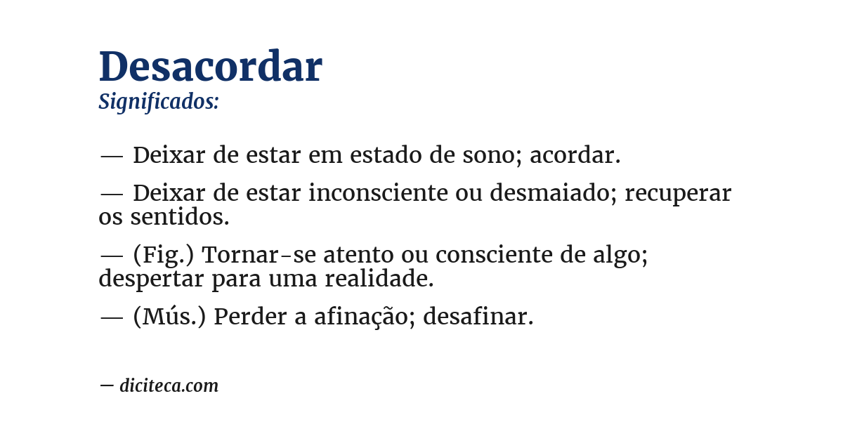 Significado de desacordar