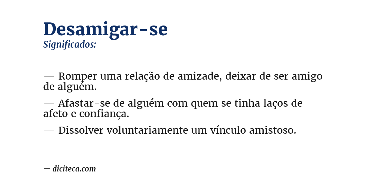 Significado de desamigar-se