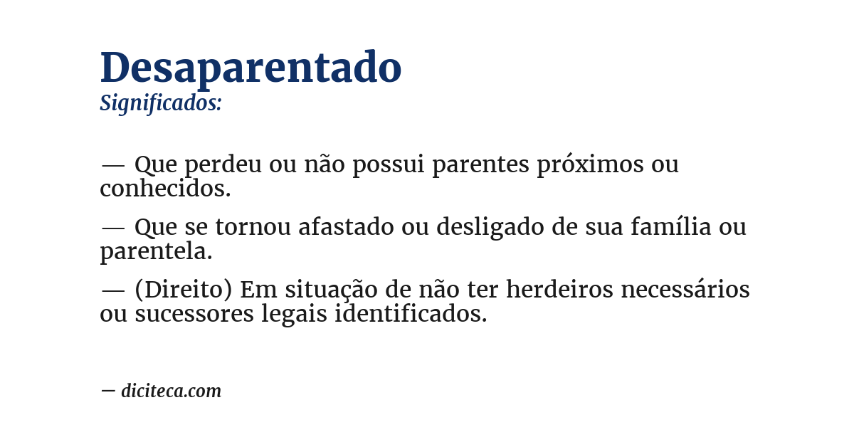 Significado de desaparentado